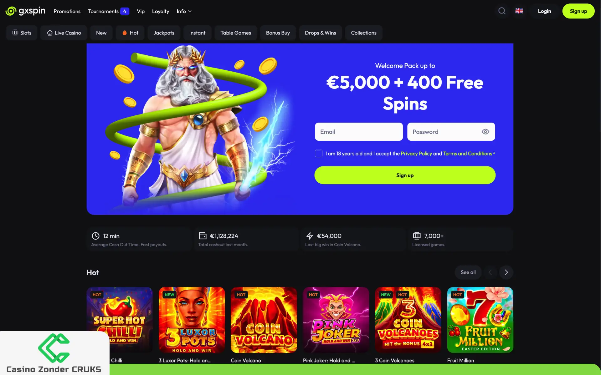 online casinozonder cruks
